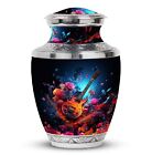 Vibrant Guitar Eruption Urns For Ashes Large 10Inch, 200 cu in Capacity