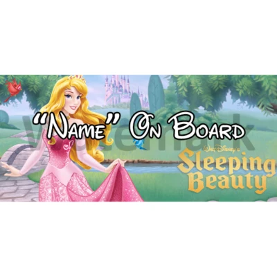 Letrero de coche bebé a bordo Disney Bella Durmiente personalizado (1)