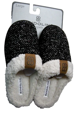 Zapatillas, Damas Por Bandolino, Felpa Negra, Talla Grande (US 8-9), Totalmente Nuevas Foto 1 de 2