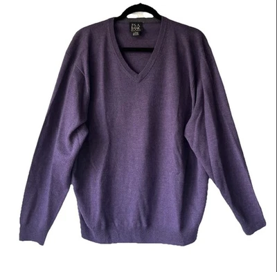 Свитер Jos A Banks Signature Collection 100% итальянская шерсть мериноса размер XL фиолетовый - Изображение 1 из 4