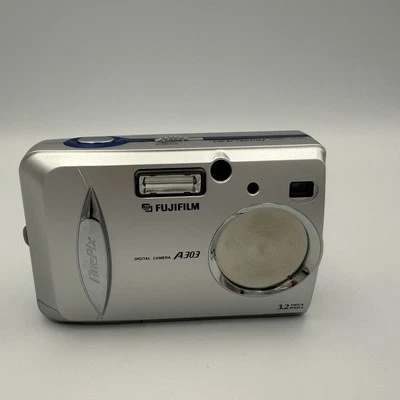 Fujifilm FinePix A Series A303 3.2MP Silver Digital Camera - Works Great - Image 1 of 4
