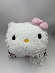 Hello Kitty Decorative Pillow 2 Pack White Hello Kitty Logo Print Plush Pillows - Picture 1 of 3