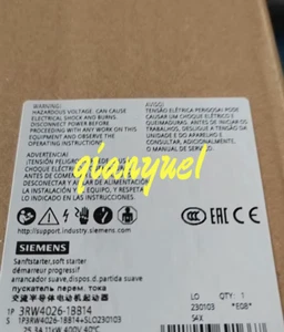 3RW4026-1BB14 Brandneu Softstarter 11KW 3RW40261BB14 - Bild 1 von 3
