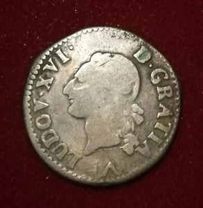 louis XVI ♦ LIARD ♦ 1779 W ♦ Lille ♦ BRONZE RARE ! - Imagen 1 de 2