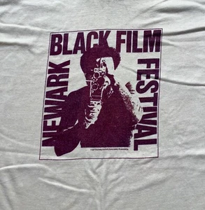 Vintage 70s Black Film Festival Newark T-Shirt Single Stitch Movie New Jersey Rare M - Bild 1 von 4
