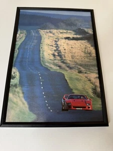Framed Original Vintage 1989 Ferrari F40 Red Magazine Picture Poster Wall Art a - Picture 1 of 1