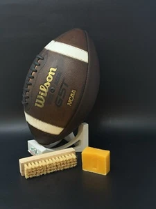 Wilson GST Leather Football Fully Game Prepped + Half-Size Tacky Bar and Brush - Picture 1 of 13