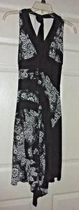Love Tease Black White Halter Dress Asymmetrical Hem Size Medium - Picture 1 of 7