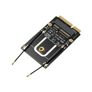 NGFF M2 Wireless Network Card to MiniPCIe Interface Adapter Bluetooth w/Antenna - Afbeelding 1 van 7