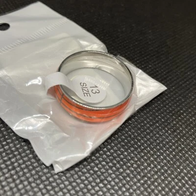 Stainless Steel Basketball Ring Orange  Size 13 #477 - Image 1 of 4
