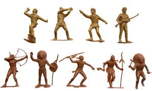 NUEVE FIGURAS DE PLÁSTICO ORIGINALES LOUIS MARX 6" PULGADAS VAQUEROS E INDIOS VINTAGE AÑOS 60 - Imagen 1 de 11