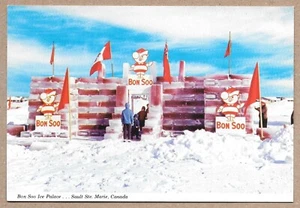 Bon Soo Ice Palace Winter Carnival Sault Ste Marie Ontario Canada UNP Postcard - Picture 1 of 3