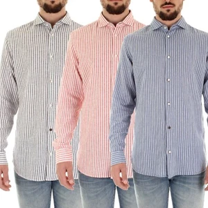 Men Jack & Jones Striped Cotton Long Sleeve Slim Fit Casual Office Shirts S-2Xl - Picture 1 of 12