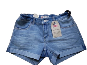 Levi's Girls Denim Shorty Shorts 14 Regular NEW Electric Waves - Picture 1 of 4