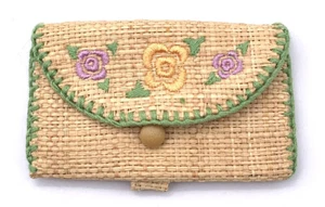 Kit Muñeca American Girl Kittredge Primera Edición Paja Bolso sin asas Bolso Flores - Imagen 1 de 3