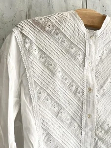 Victorian cotton embroidered BLOUSE PINTUCKS c1900 - Picture 1 of 24