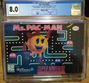 Ms. Pac-Man (Super Nintendo SNES) New, Factory Sealed - CGC 8.0 A+  - Picture 1 of 6
