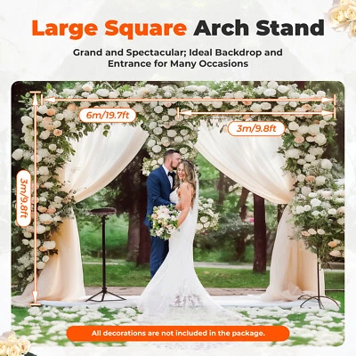 20ft x 10ft Heavy Duty Telescopic Wedding Backdrop Stand Fit Weddings Party Deco - Image 1 of 4