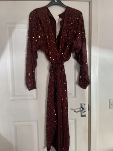 Brown sequin kimono midi dress, Asos - Picture 1 of 8