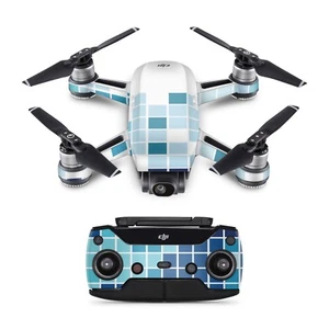 DJI Spark Aufkleber Skin Klebefolie Schutzfolie Sticker Vinyl Decal Mosaik Blau - Bild 1 von 1