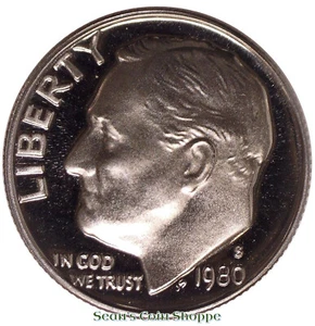 1980 S Roosevelt Dime 10C Gem Deep Cameo Proof San Francisco Ships Free! - Picture 1 of 2
