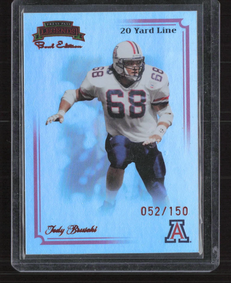 2008 Press Pass Legends Bowl Edition #2 Tedy Bruschi 20 Yard Line Red /150 - Image 1 of 2