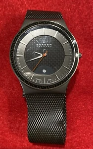 Skagen Mens Watch 234 XXLT Stainless Steel USP 5870803 Black Carbon Fiber Dial - Picture 1 of 5