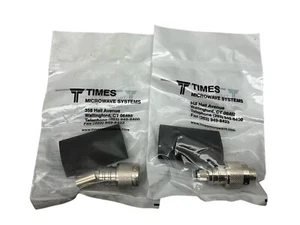 (SET 2) Times Microwave Systems EZ-400-NM-75 Type N Male Connector LMR-400 - Picture 1 of 4