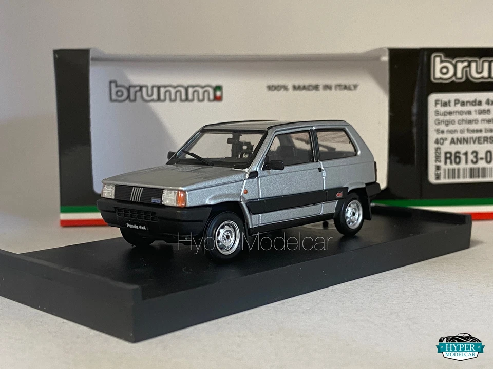 BRUMM 1/43 FIAT PANDA 4X4 SUPERNOVA 1986 40° ANNIVERSARIO GRIGIO CHIARO R613-04