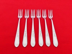 Set of 6 Kirk Sterling Silver Primrose Seafood Forks PS-14 - Picture 1 of 4