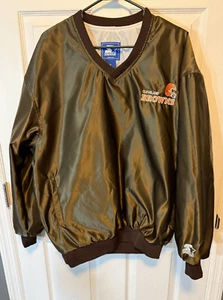Vintage Cleveland Browns Jacket Mens XL Brown Starter Satin Pullover NFL 90s - Picture 1 of 5