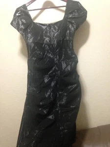 New Nicole Miller Metallic Gray Black Zip Dress Size 12 - Picture 1 of 7