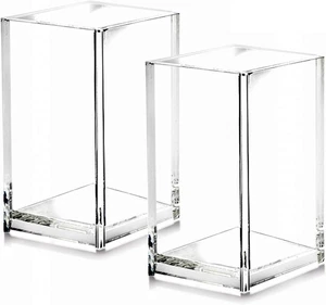 Paquete de 2 porta lápices de acrílico transparente taza, accesorios de escritorio - Imagen 1 de 6