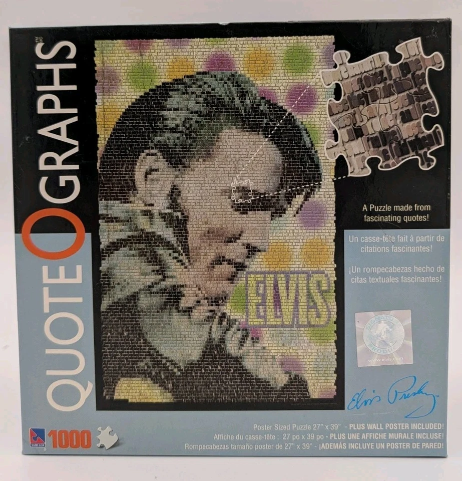 Elvis Presley Quote O Graphs QUOTEOGRAPHS 1000 PC Puzzle Wall Poster SEALD