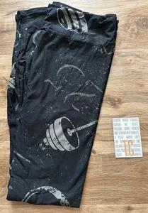 New Release LuLaRoe TC Tall & Curvy Leggings Black Weight Gym Print New - Picture 1 of 3
