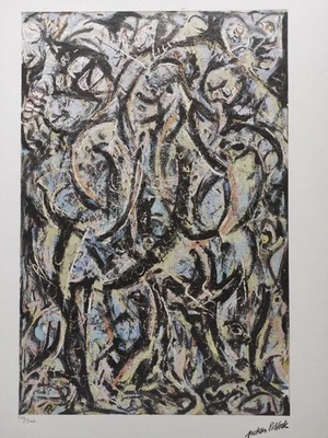 Jackson Pollock Signed - Drip Painting - Certificate - Image 1 of 4