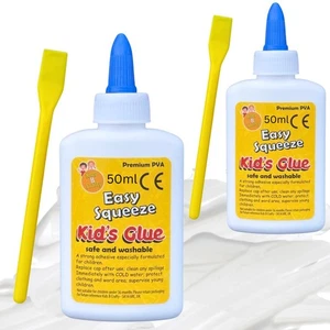 Kids Craft White PVA Glue 100ml, Washable Non-Toxic with Spreaders - Picture 1 of 9
