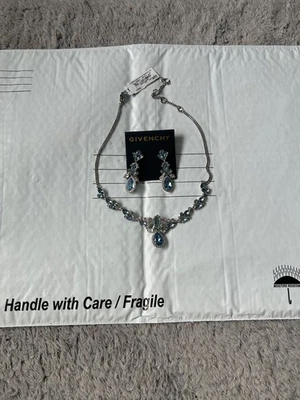 Givenchy Blue, Green & Clear Necklace/Earring Set (Both New With Original Tags)  - Image 1 of 4