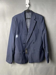 boohooMAN Navy Blazer UK40 BNWT Double Breasted Skinny Fit Fast Ship 🚚 - Picture 1 of 6