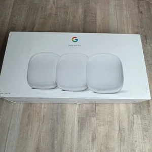 Google Nest Wifi Pro 6E Wireless Router - Snow, 3-Pack, Excellent Cond. - Afbeelding 1 van 10