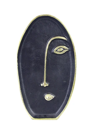 GILDE Deko-Vase Face schwarz gold Aluminiumguss 35 cm SaS - Bild 1 von 4