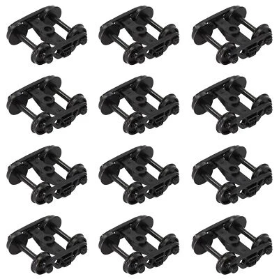 12pcs HO Scale 1:87 Roller Bearing Truck 33" Plastic Wheel 4-Springs Bogies - Image 1 of 4