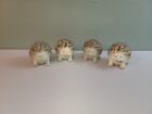 Garden Party Hedgehog Figurine Faux Stone Resin Statue Set Of 4