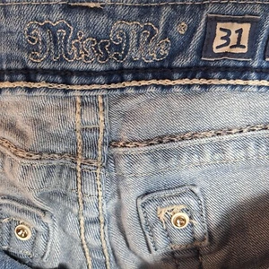 MISS ME Jeans Womens Sz 31 Light Blue Bootcut Embellished Pockets JP5182B10 - Picture 1 of 13