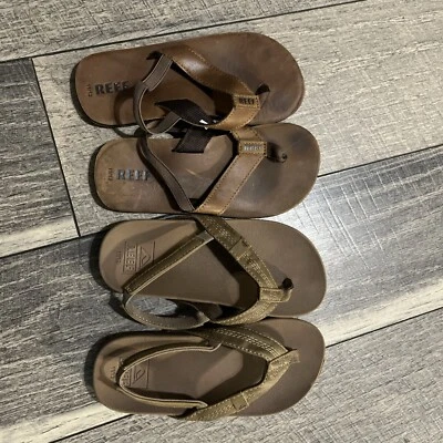 Chanclas de arrecife marrón 11/12 niño pequeño correa surfista niños usadas en excelente estado {h} Foto 1 de 4