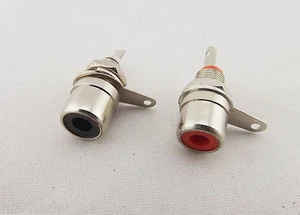 50x RCA Phono Female Chassis Screws Panel Mount Socket Metal Connector Black Red - Picture 1 of 5