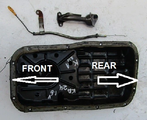 Поддон масляного поддона для двигателя Nissan KA24E 16 В DOHC EFI VAN с датчиком уровня с экраном трубки  - Изображение 1 из 4