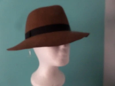 Sombrero de lana APT 9 para damas talla única ala ancha flojo marrón nuevo sin etiquetas Foto 1 de 4