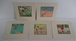 Vintage Rare Lot of 5 Children's Prints - Picture 1 of 7