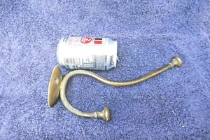 Vintage Large French Patinated Brass Coat Hook Hat Hanger Wall Door Under stair - Picture 1 of 12